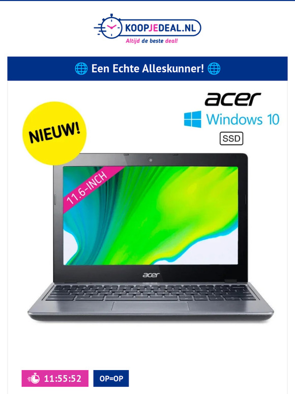 Koopjedeal Nl Acer Laptop C Compact Snel En Overal Te Gebruiken