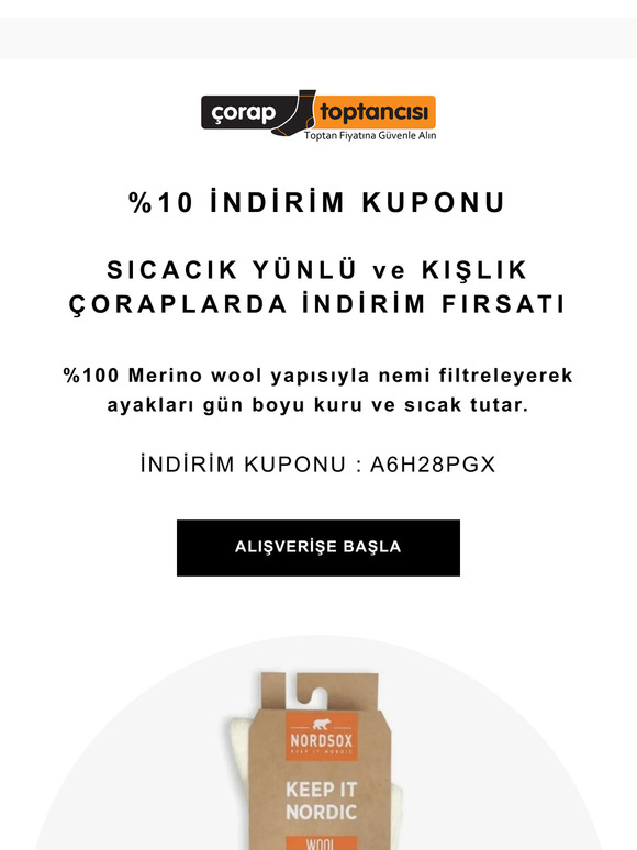 🧦 Soğuklara Karşı Sıcak Fırsat: %10 İndirimli Kışlık Çoraplar