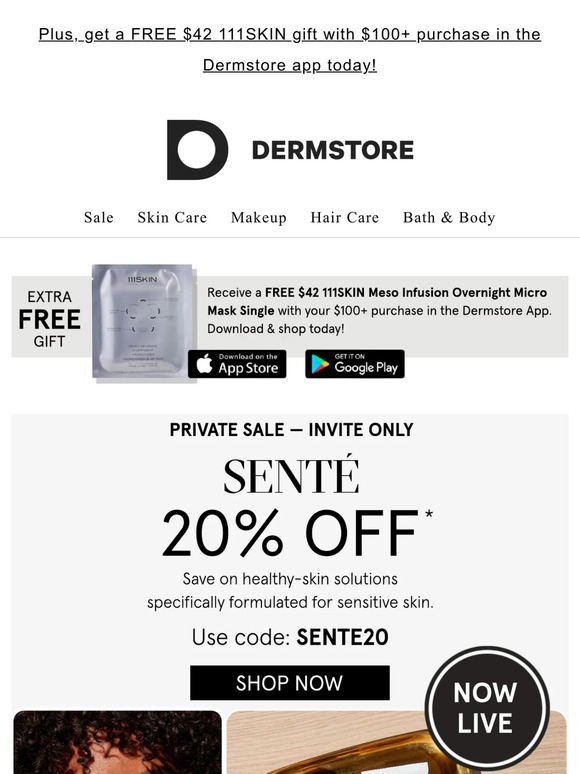 20% off Senté's five-step routine for healthy skin