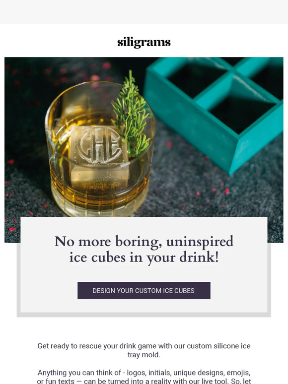 Siligrams - Our super popular custom monogram ice cube