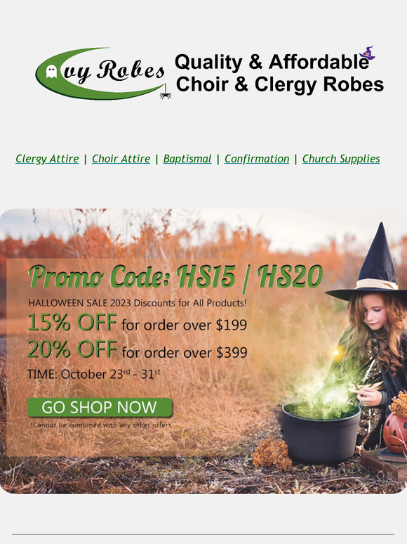Halloween Sales from Ivyrobes