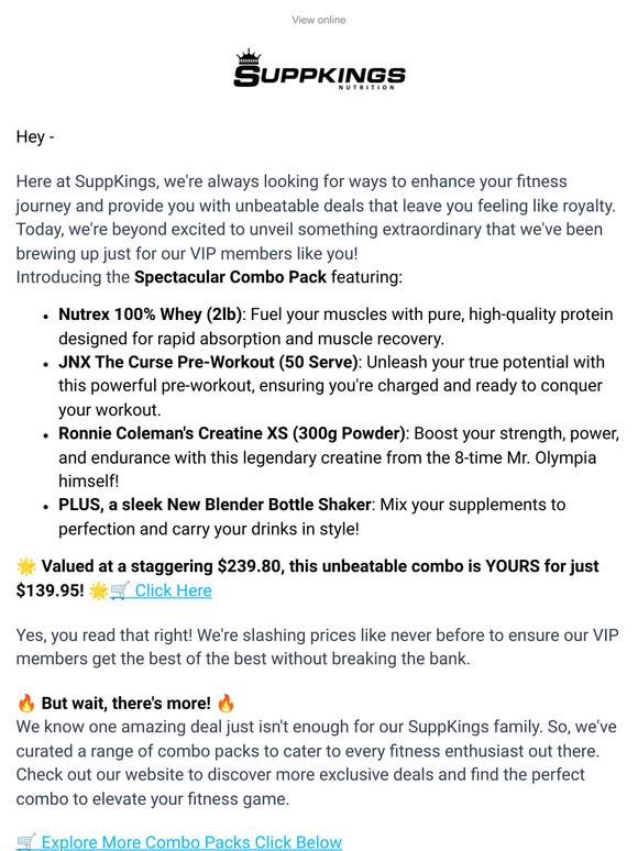 SuppKings Nutrition 🎉 Exclusive VIP Access Unleash Your Potential