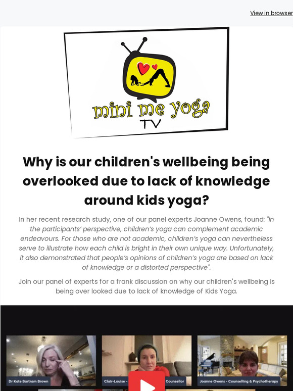 Join our Expert Panel on Mini Me Yoga TV!
