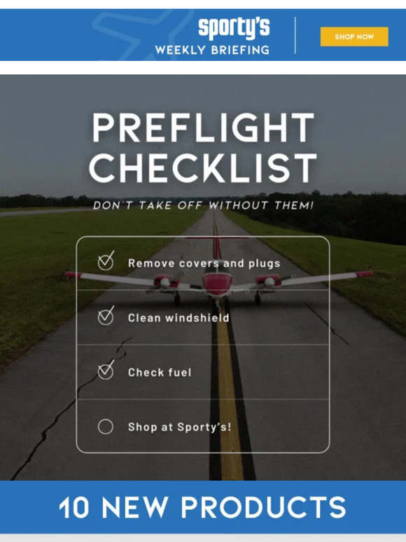 Sporty's Pilot Shop Preflight Checklist 10 New Products Milled