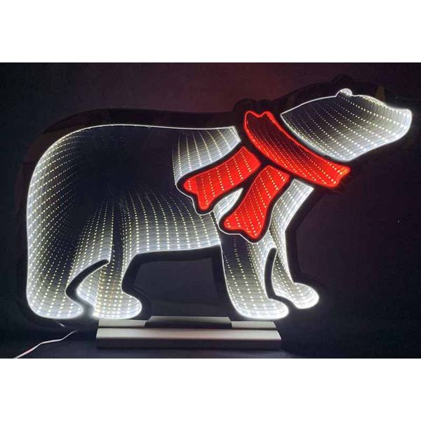 40cm Infinity Polar Bear with Red Scarf Christmas Decoration