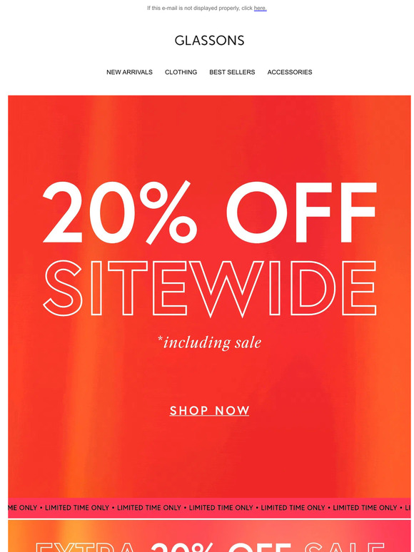 20% OFF SITEWIDE STARTS NOW
