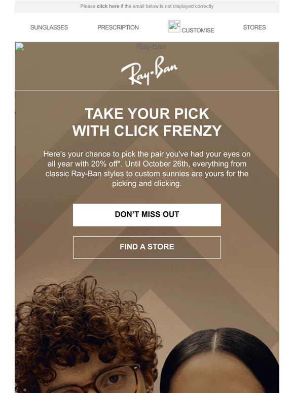20% off styles for Click Frenzy