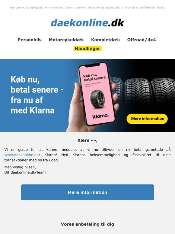 Ny betalingsmetode - Klarna