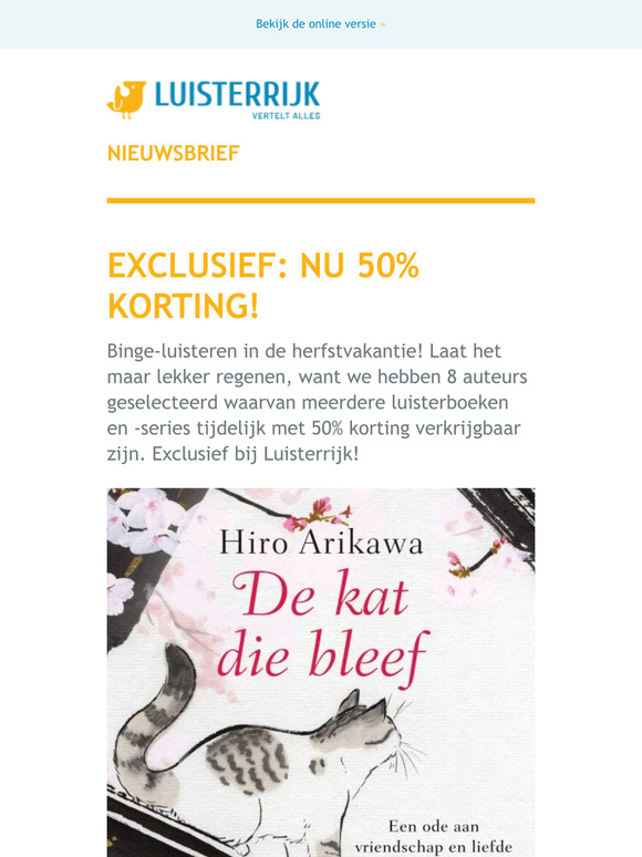Deze luisterboeken (en series) exclusief met 50% korting bij Luisterrijk!