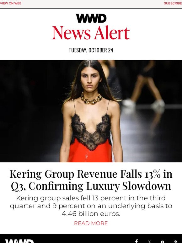 Kering Group's Revenue Declines 13% in Q3 2023