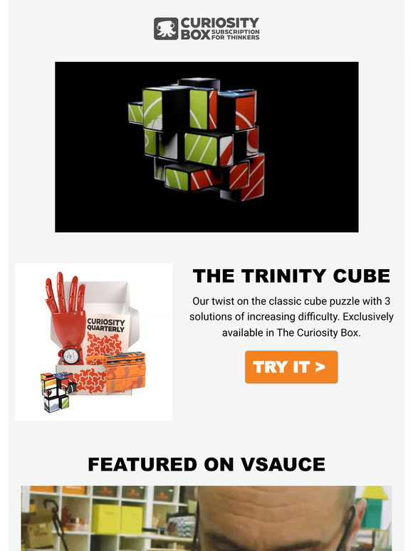 Curiosity Box: Featured on Vsauce: The Trinity Cube | Milled