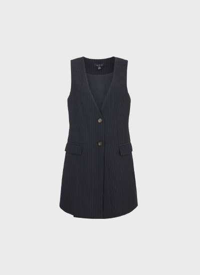 KIM PINSTRIPE LONGLINE WAISTCOAT