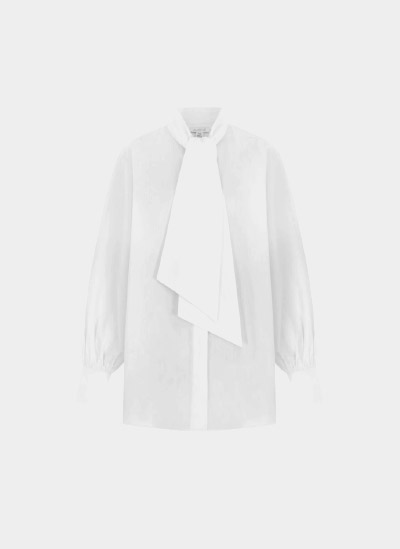 LEATH PUSSYBOW VOLUME SLEEVE BLOUSE