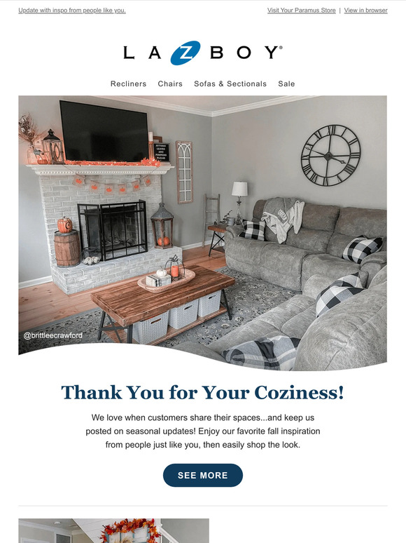 LaZBoy Customer Spotlight Cozy Fall Faves Milled