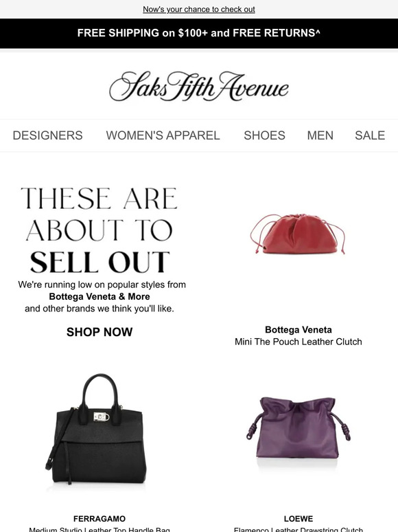 We're running low on your LOEWE item - Saks Fifth Avenue