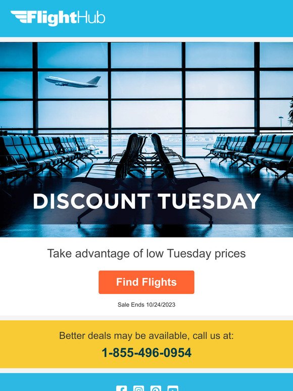 ✈ Discount Tuesday is here