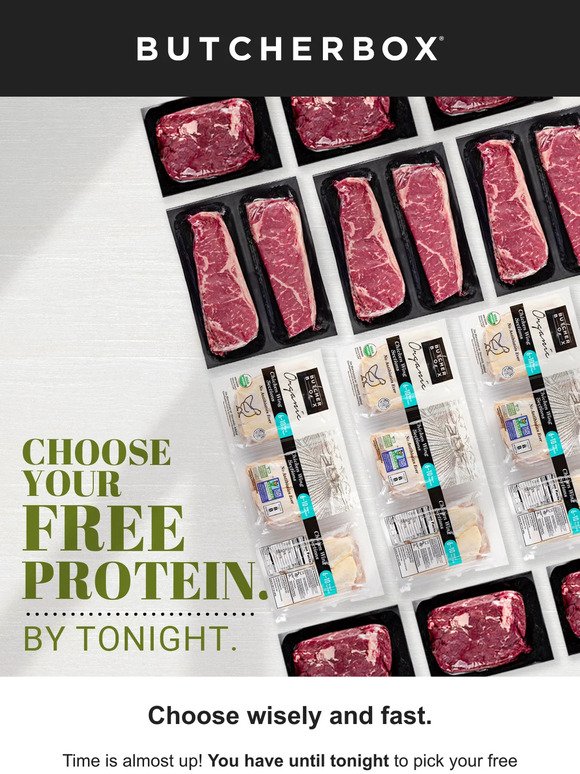 Final call to choose your FREE protein