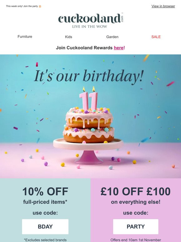 10% OFF to celebrate our birthday 🥳