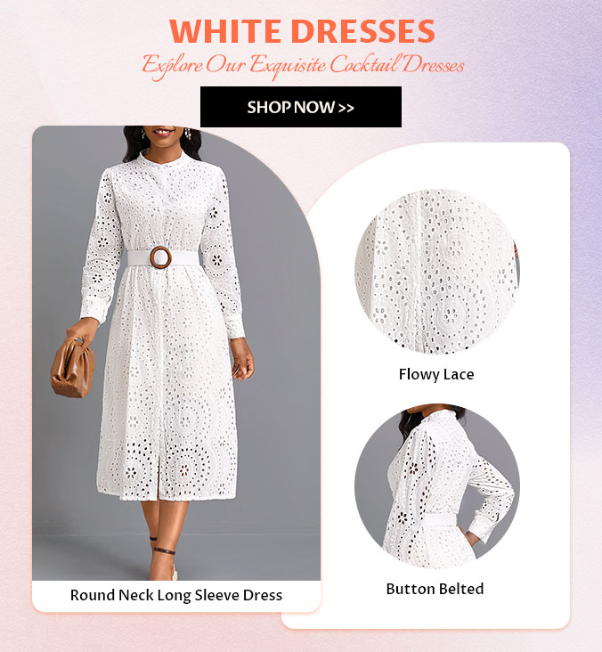 Rosewe white outlet dresses