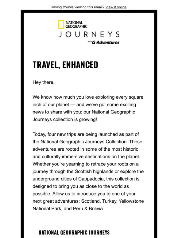 Introducing four new National Geographic Journeys!