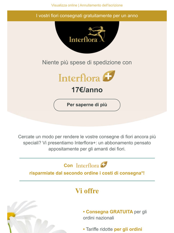 Interflora Italy - Spedizione di Fiori e Piante a Domicilio Email  Newsletters: Shop Sales, Discounts, and Coupon Codes