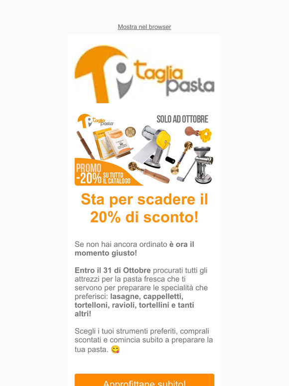 ⏰Ancora pochi giorni per avere lo sconto del 20% su tutto!