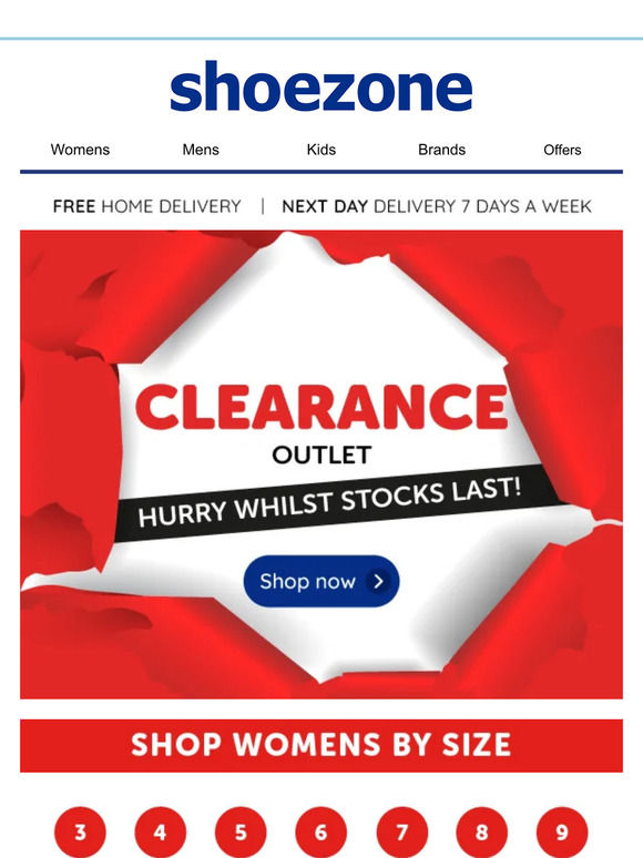 Shoe Zone Shop clearance bargains waiting inside! Milled