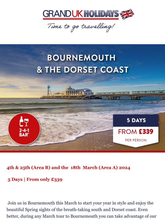 Grand UK Holidays 2024 Bournemouth and Dorset Coast Milled