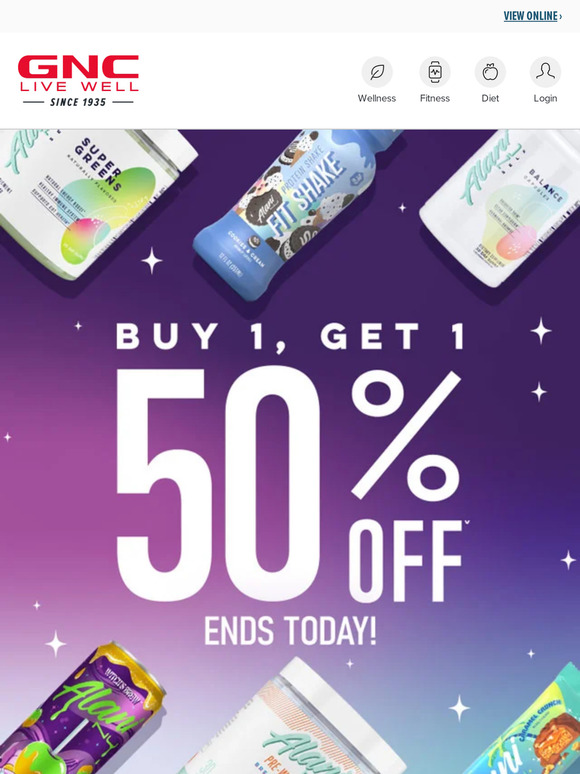 GNC Check this out—BOGO 50 off Alani Nu is the offer you've been waiting for Milled