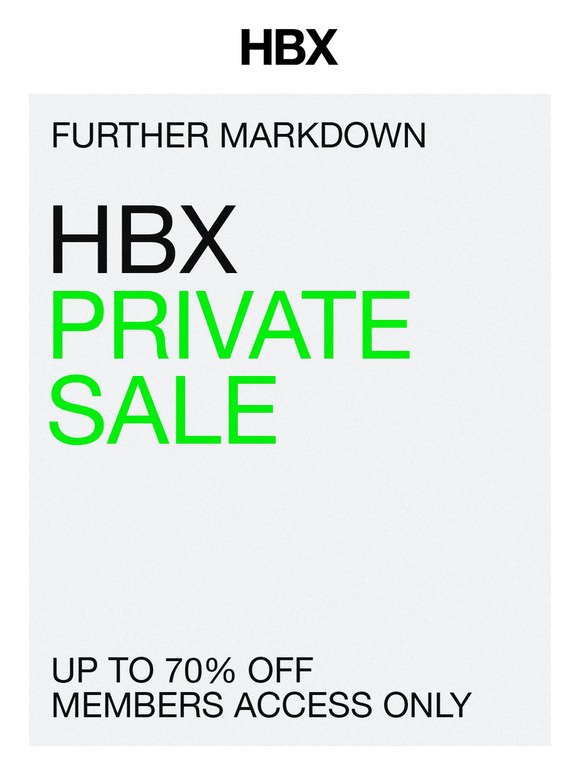 New Styles Added: HBX Private Sale