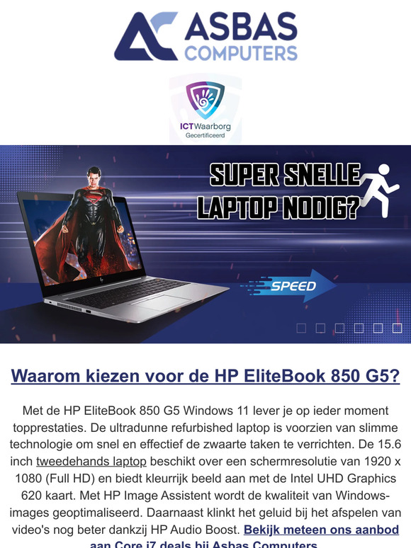 SUPER SNELLE HP laptop voor maar €649,- bij Asbas Computers