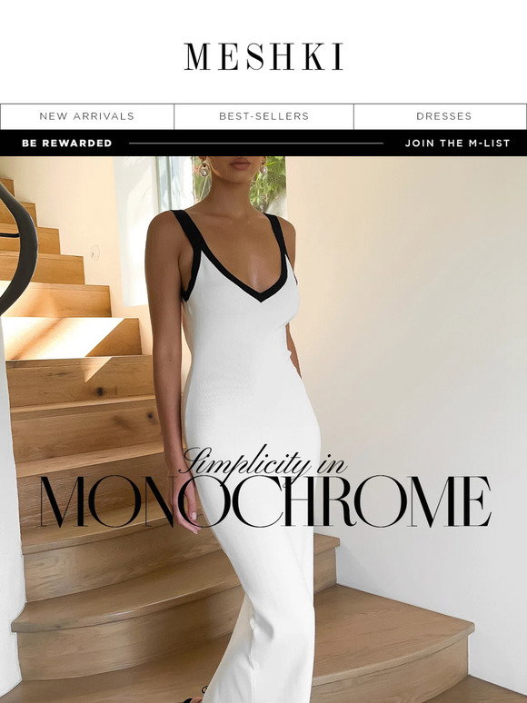 meshki black and white dress Monique Contrast Maxi Dress - Black main image 1