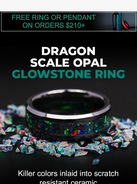 Patrick Adair Designs Dragon Scale Opal Ring Milled