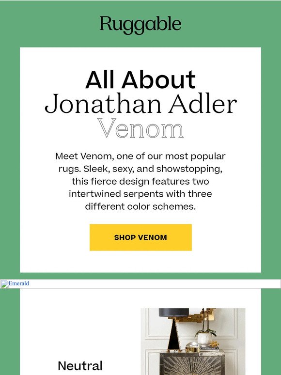 Meet The Jonathan Adler Venom Rug 🐍