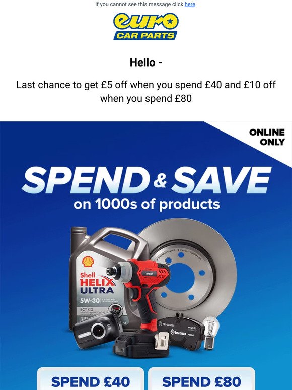 Hey —, Spend & Save Offer Ends Soon!