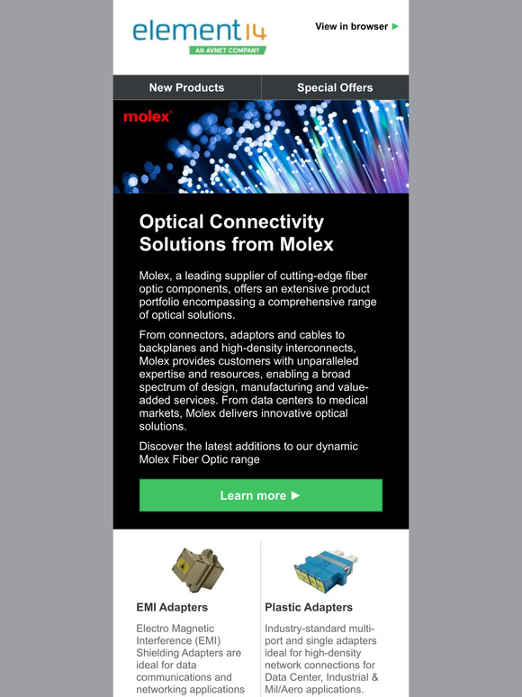 Optical Connectivity Solutions from Molex