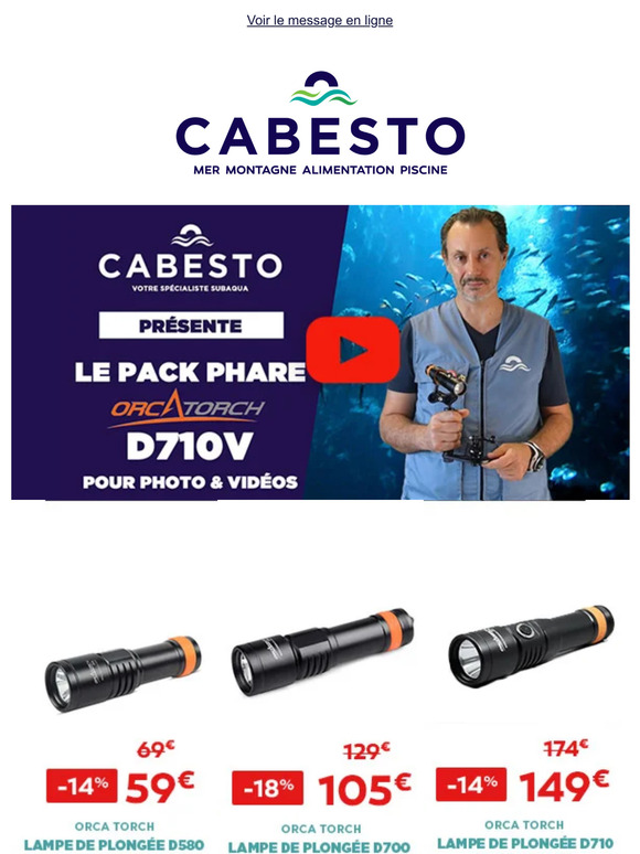Le Pack vidéo/photo platine H02 + Phare D710V ORCA TORCH est chez Cabesto !