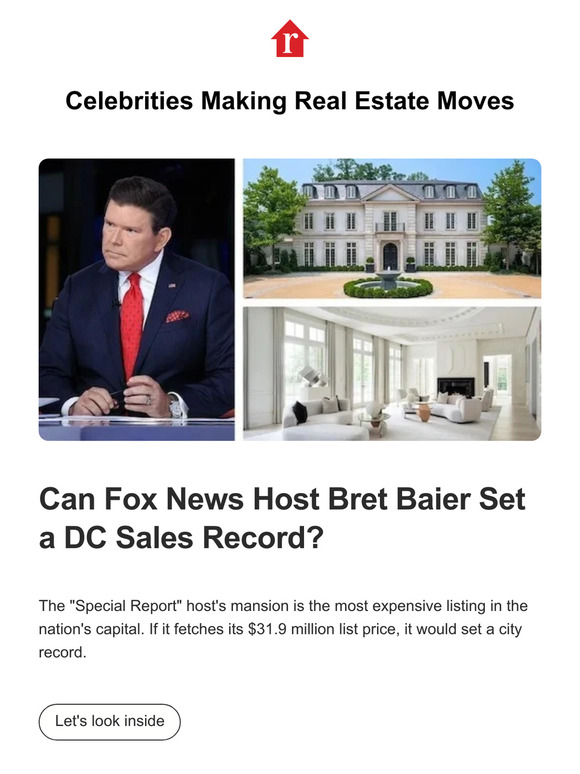 Will Fox News host Bret Baier notch a record home sale in