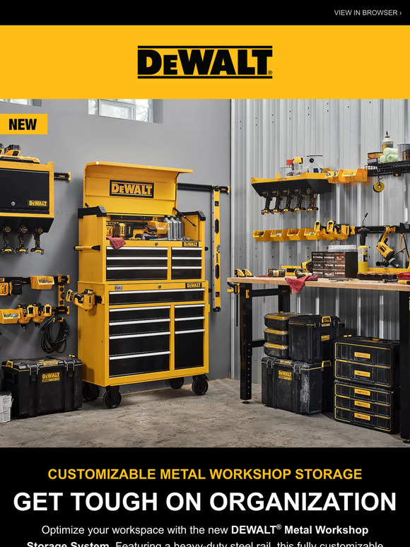 Optimize Your Workspace with the New DEWALT Metal Workshop Storage System