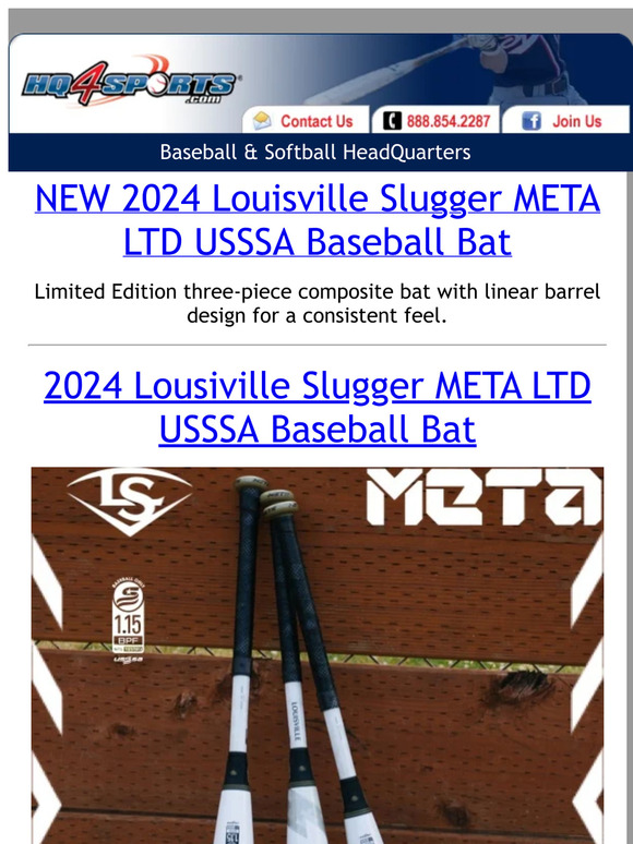 HQ4Sports BAT LAUNCH 2024 Louisville Slugger META LTD USSSA Baseball   C@2x 