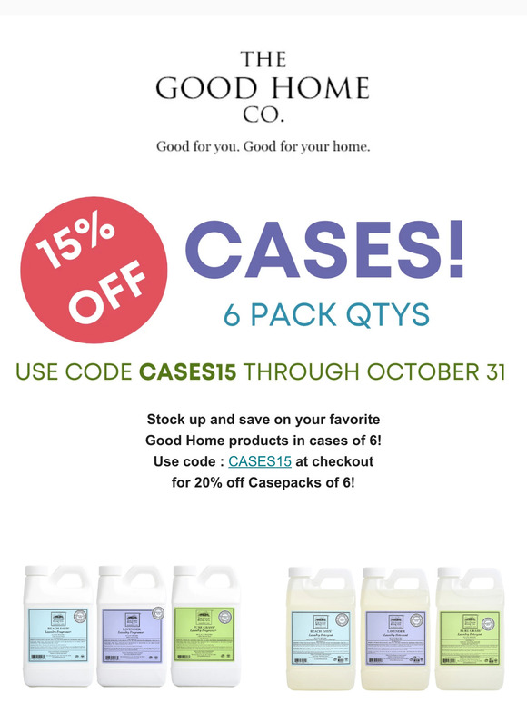 The Good Home Company 15 Off Case Packs! Milled
