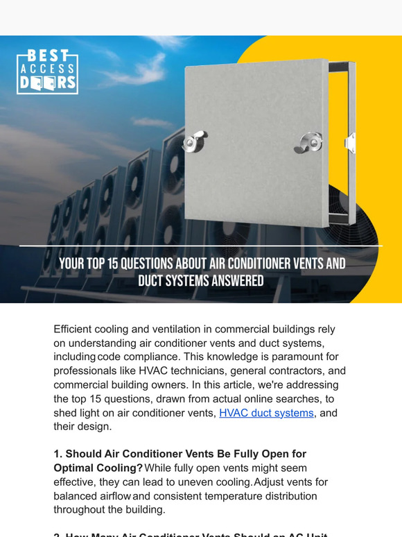 Best Access Doors Your Top 15 Questions About Air Conditioner Vents