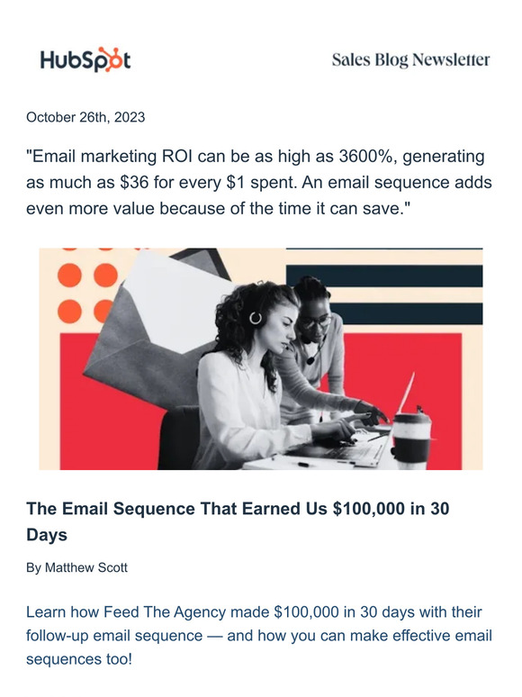 HubSpot: The Email Sequence That Earned Us $100,000 In 30 Days | Milled