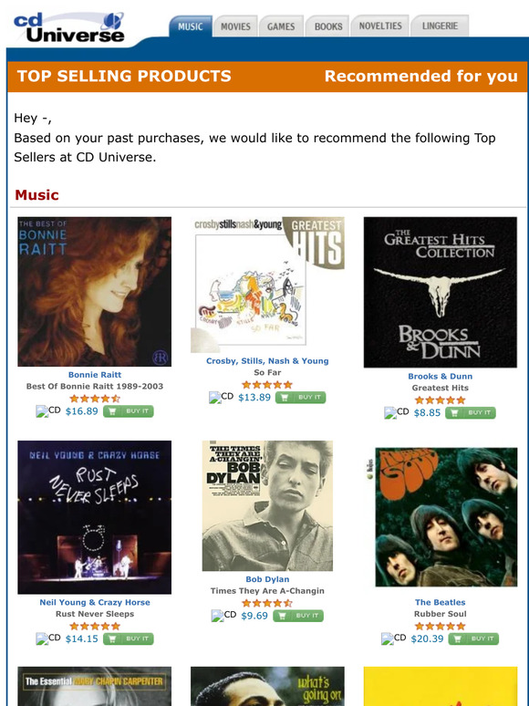 CD Universe Music Top Sellers at CD Universe Milled