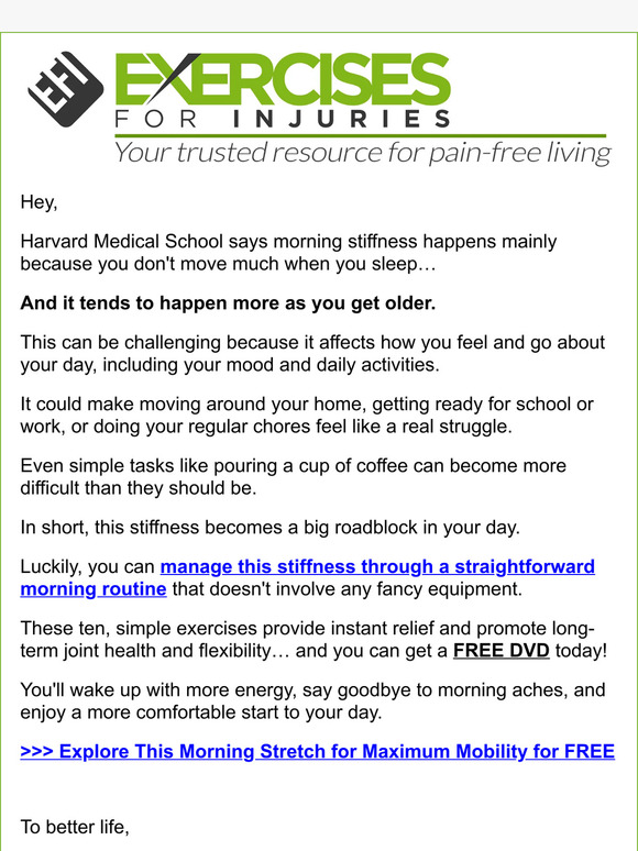 Stiff in the Morning? A Surprising “Coffee-Cup” Test