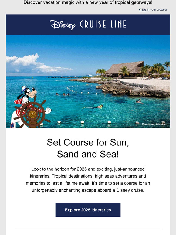 Disney Cruise Line Just announced! Chart a course for early 2025 with