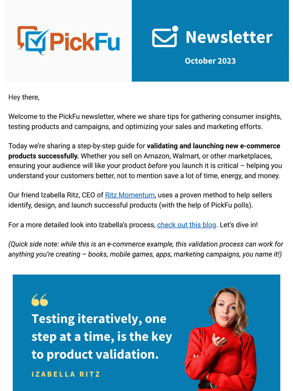 How to validate new products [PickFu Newsletter 🎉]