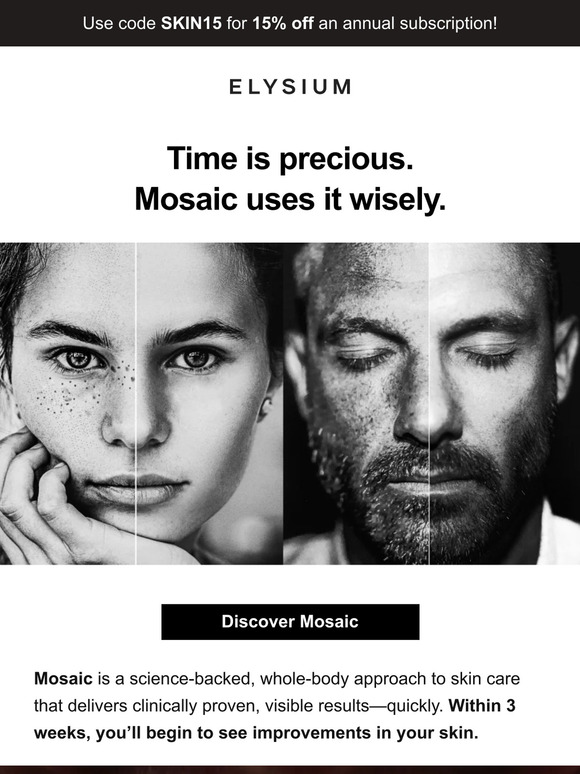 NEW from Elysium: Better skin texture + hydration starting in 3 weeks