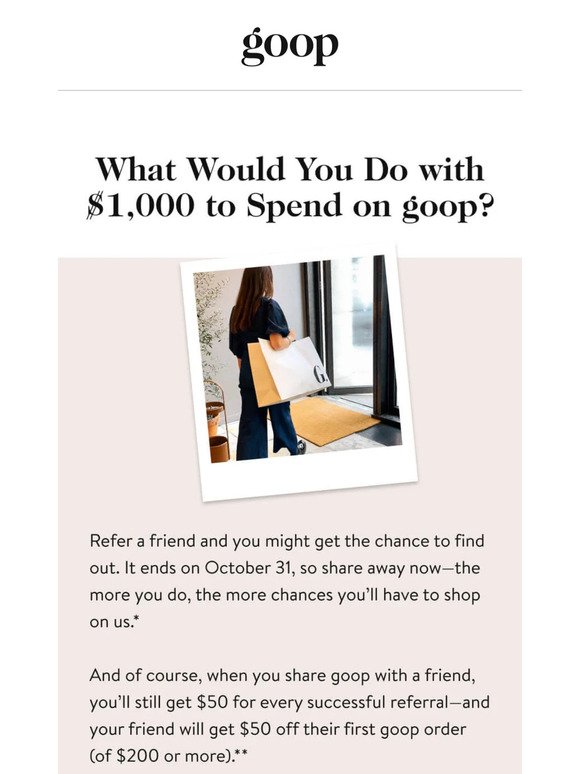 what would you do with $1,000 to spend on goop?
