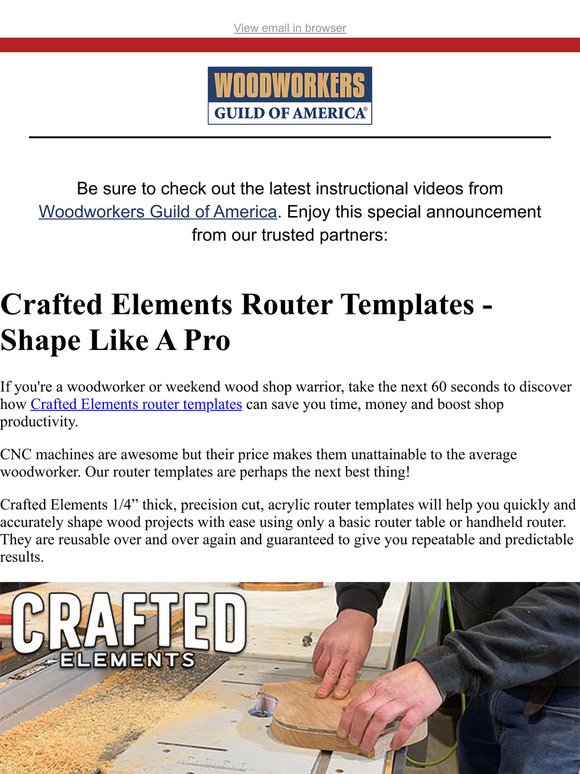 Crafted Elements Router Templates - Shape Like A Pro